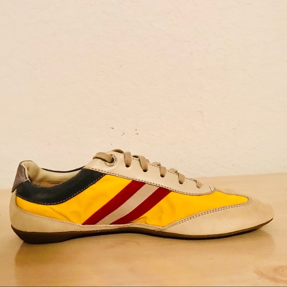 BALLY NEW W/BOX YELLOW SNEAKERS/CONTRAST ACCENTS 8 - Picture 6 of 8